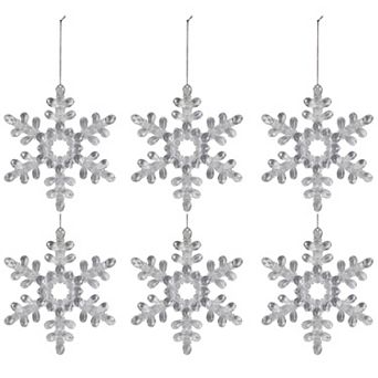 Northlight Set of 6 Hanging Acrylic Snowflake Christmas Ornaments