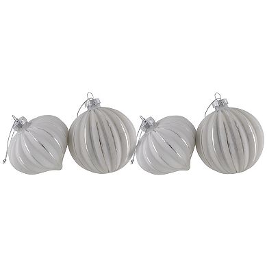 Northlight 4-pk. Striped Ball & Onion Glass Christmas Ornaments