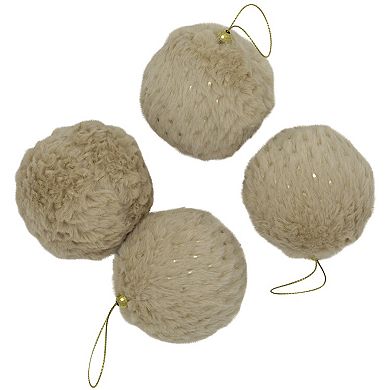 Northlight Set of 4 Plush Polka-Dotted Christmas Ornaments