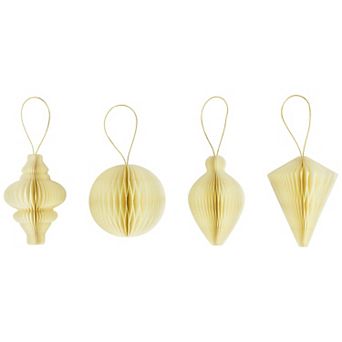 Northlight Set of 4 Foldable Paper Honeycomb Christmas Ornaments