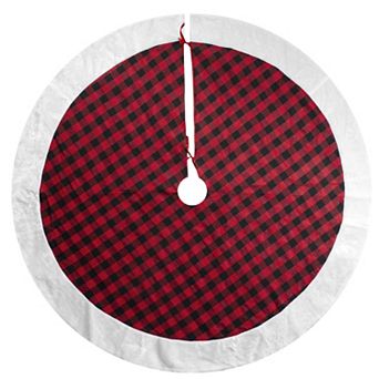 Northlight 48-Inch Red & Black Buffalo Plaid Christmas Tree Skirt