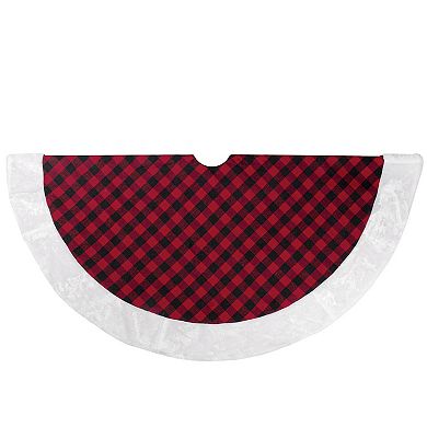 Northlight 48-Inch Red & Black Buffalo Plaid Christmas Tree Skirt