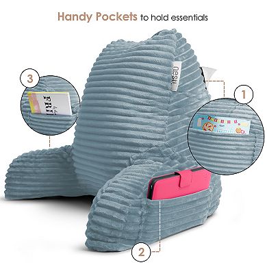 Nestl Reading Pillow for Bed Adult with Fleece Blanket