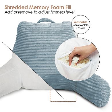 Nestl Reading Pillow for Bed Adult with Fleece Blanket