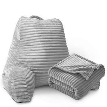 Nestl Reading Pillow for Bed Adult with Fleece Blanket