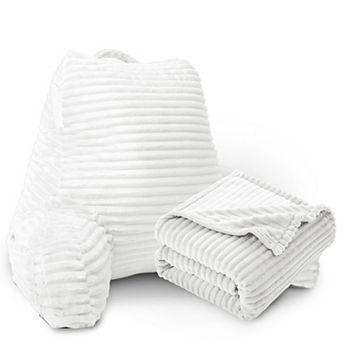 Nestl Reading Pillow for Bed Adult with Fleece Blanket