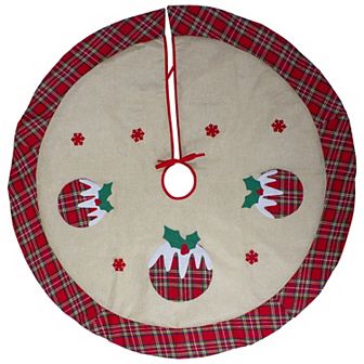 Northlight 36-Inch Burlap Plaid Christmas Tree Skirt