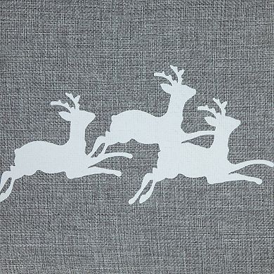 Northlight 26-Inch Burlap Reindeer Hexagonal Christmas Tree Collar