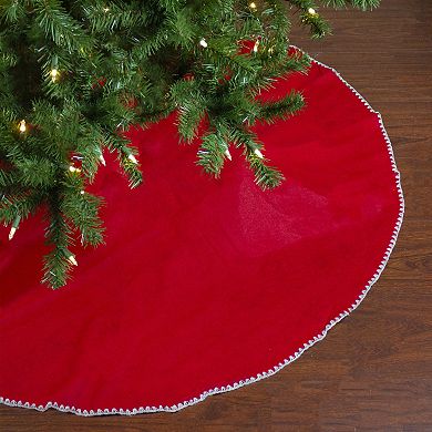 Northlight 48-Inch Red & White Shell Reversible Christmas Tree Skirt