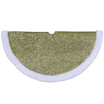 Northlight 20-Inch Gold Finish Glittered Mini Christmas Tree Skirt