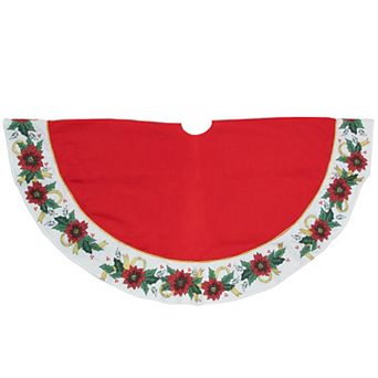 Northlight 48-Inch Poinsettia Christmas Tree Skirt