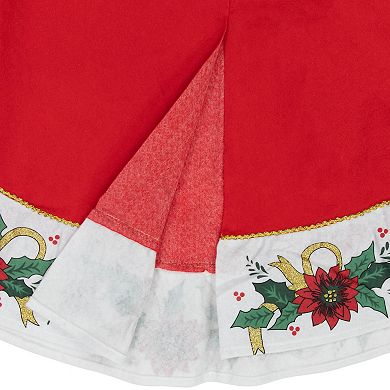 Northlight 48-Inch Poinsettia Christmas Tree Skirt