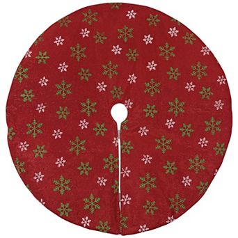 Northlight 20-Inch Metallic Snowflakes Christmas Tree Skirt