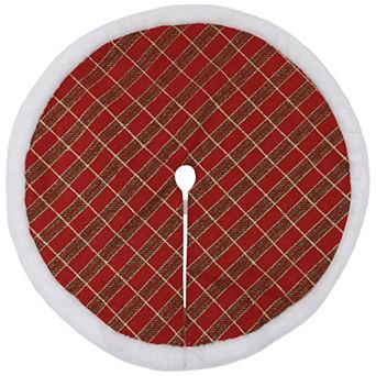 Northlight 20-Inch Glittered Plaid Christmas Tree Skirt