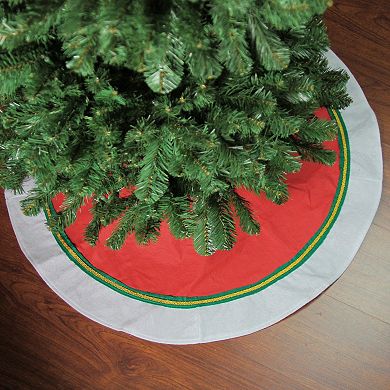 Northlight 36-Inch Traditional Christmas Tree Skirt with Ribbon Trim