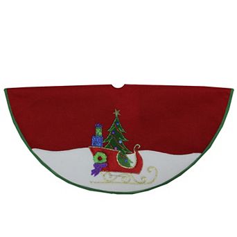 Northlight 20-Inch Loaded Sleigh in the Snow Christmas Tree Skirt
