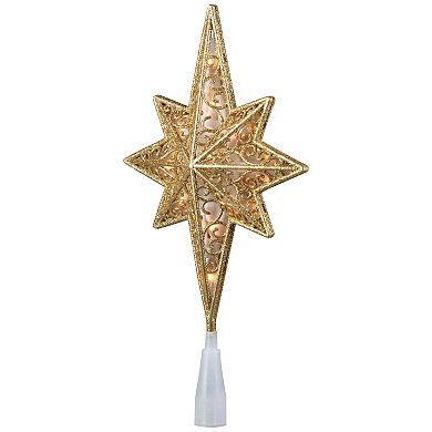 Northlight Light-Up Frosted Scroll Star of Bethlehem Christmas Tree Topper