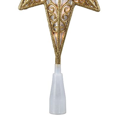 Northlight Light-Up Frosted Scroll Star of Bethlehem Christmas Tree Topper