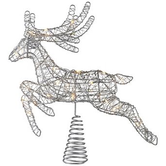 Northlight LED Silver Finish Reindeer Christmas Tree Topper