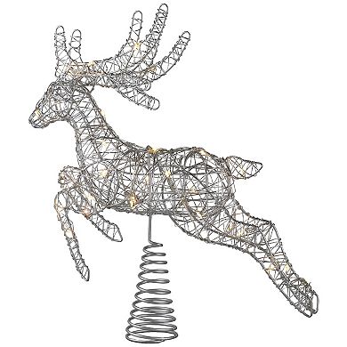 Northlight LED Silver Finish Reindeer Christmas Tree Topper