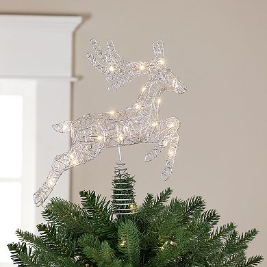Northlight LED Silver Finish Reindeer Christmas Tree Topper