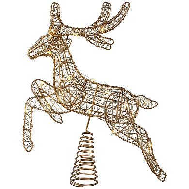 Northlight LED Gold Finish Reindeer Christmas Tree Topper