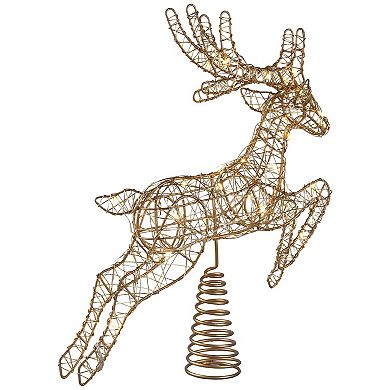 Northlight LED Gold Finish Reindeer Christmas Tree Topper