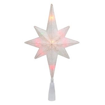 Northlight Muticolor Light-Up Frosted Bethlehem Star Christmas Tree Topper