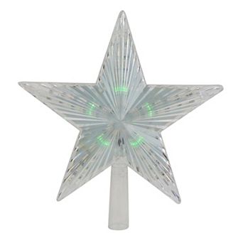 Northlight Multicolor LED Flashing Crystal Star Christmas Tree Topper