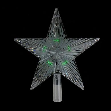 Northlight Multicolor LED Flashing Crystal Star Christmas Tree Topper