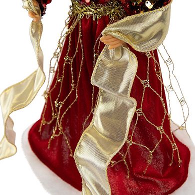 Northlight Metallic & Red Sequin Angel Christmas Tree Topper