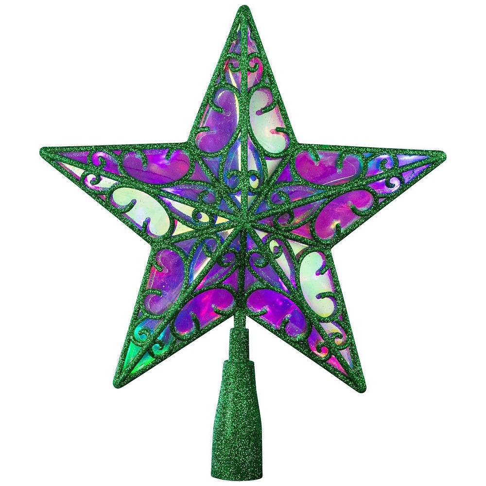 Northlight Multicolor LED Glittered Star Christmas Tree Topper