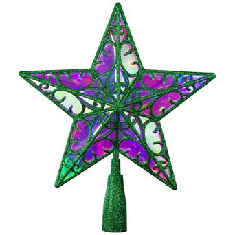 Northlight Multicolor LED Glittered Star Christmas Tree Topper