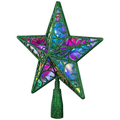 Northlight Multicolor LED Glittered Star Christmas Tree Topper