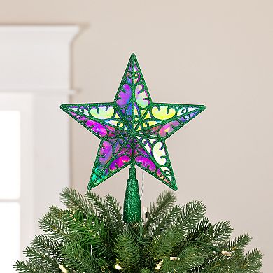 Northlight Multicolor LED Glittered Star Christmas Tree Topper