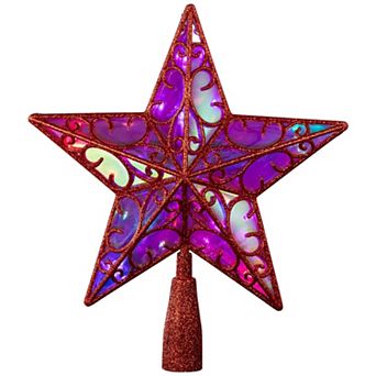 Northlight Multicolor LED Star Glittered Christmas Tree Topper