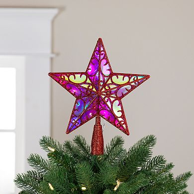 Northlight Multicolor LED Star Glittered Christmas Tree Topper
