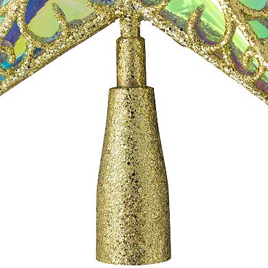 Northlight Multicolor LED Iridescent Glittered Star Christmas Tree Topper