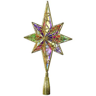 Northlight Multicolor LED Glitter Star of Bethlehem Christmas Tree Topper