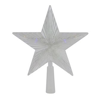 Northlight 8-Inch Pre-Lit Crystal Star Christmas Tree Topper with Multicolor LED Lights