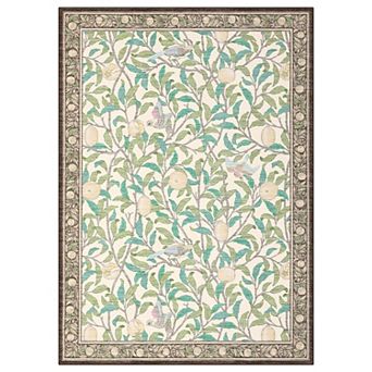Garvee Floral Machine Washable Rug with Rubber Backing Stain Resistant Carpet for Living Room
