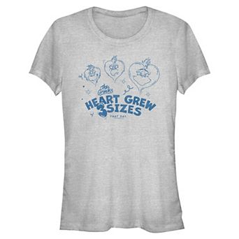 Juniors' The Grinch's Heart Grew Three Sizes Graphic Tee