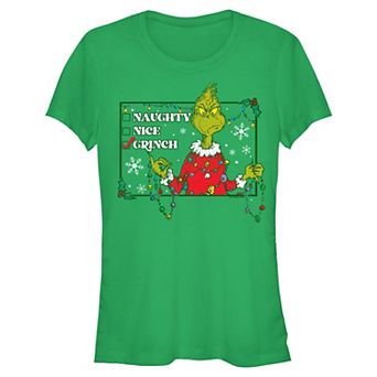 Juniors' The Grinch Checklist Graphic Tee