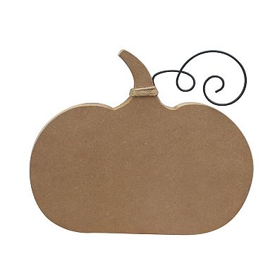 Pumpkin Sign Decoration with Wooden Beads Garland, Wooden Autumn Tabletop Decor