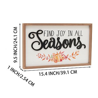 Find Joy in All Seasons Wood Wall Decor for Thanksgiving Decoration, Autumn, Harvest Accent