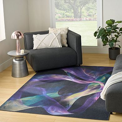 Nourison Washables Abstract Non-Slip Indoor Flatweave Indoor Rug