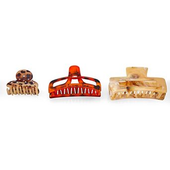 Emberly 3 pk Mix Shape Claw Clip Set
