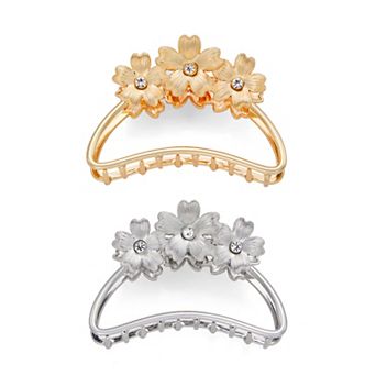 Emberly 2 pk Flower Metal Claw Clips