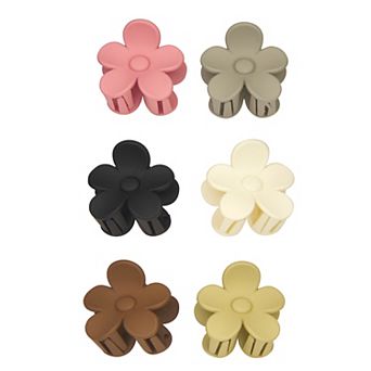 Emberly 6 pk Matte Flower Hair Claws