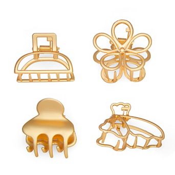 Emberly 4 pk Matte Metal Claw Clip Set